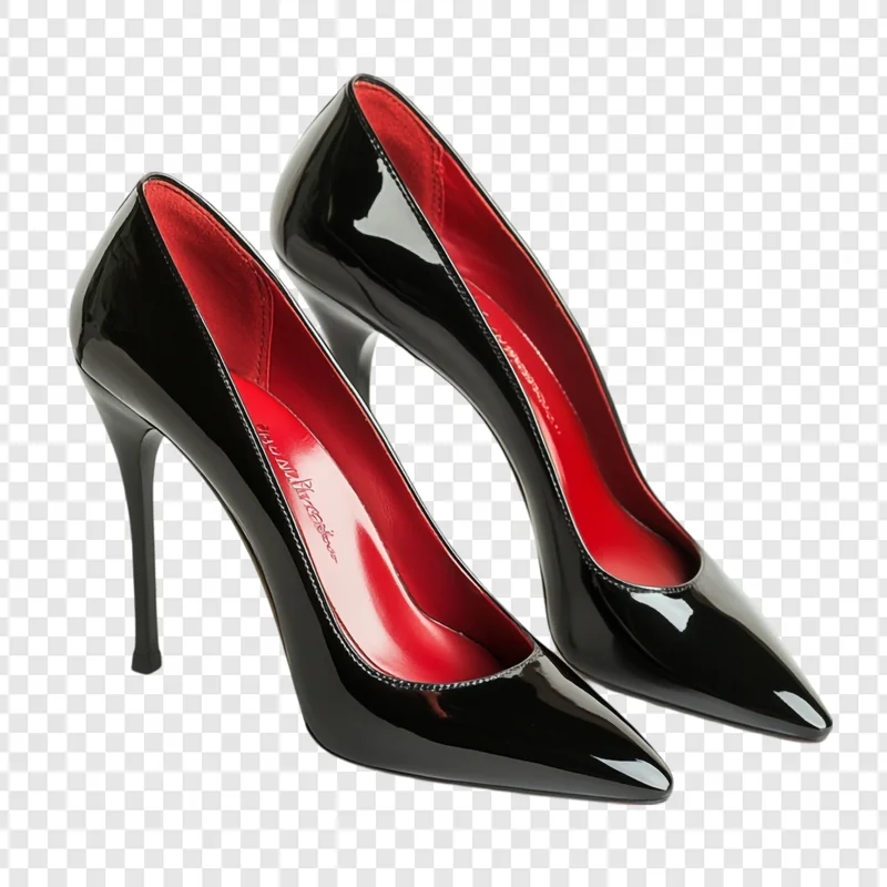 Stiletto Negri Patent cu Interior Roșu